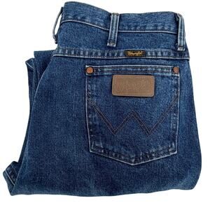 Wrangler Jeans Mens 36X30 Vintage Blue Denim Cotton 936GBK Cowboy Cut Pants